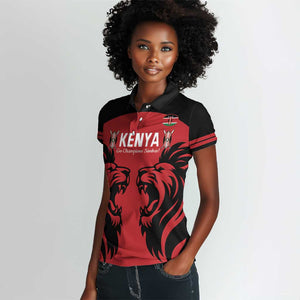 Custom Kenya Rugby Women Polo Shirt 2024 Go Champions Simbas - Red