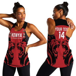 Custom Kenya Rugby Women Racerback Tank 2024 Go Champions Simbas - Red