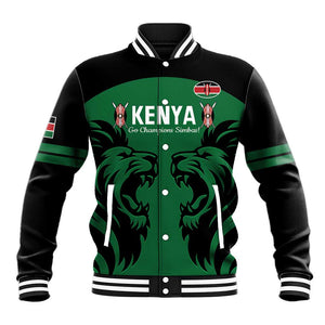 Custom Kenya Rugby Baseball Jacket 2024 Go Champions Simbas - Green LT14