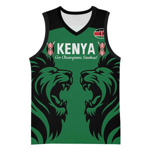 Custom Kenya Rugby Basketball Jersey 2024 Go Champions Simbas - Green LT14