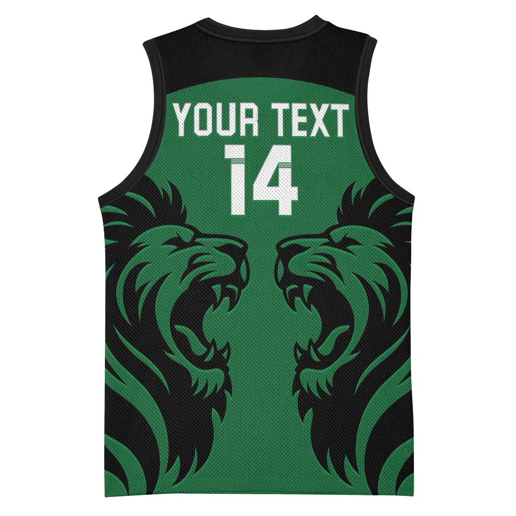 Custom Kenya Rugby Basketball Jersey 2024 Go Champions Simbas - Green LT14