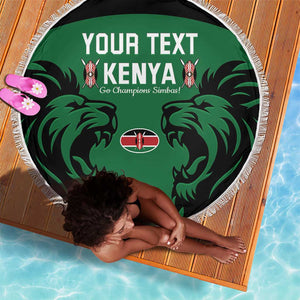 Custom Kenya Rugby Beach Blanket 2024 Go Champions Simbas - Green