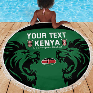 Custom Kenya Rugby Beach Blanket 2024 Go Champions Simbas - Green