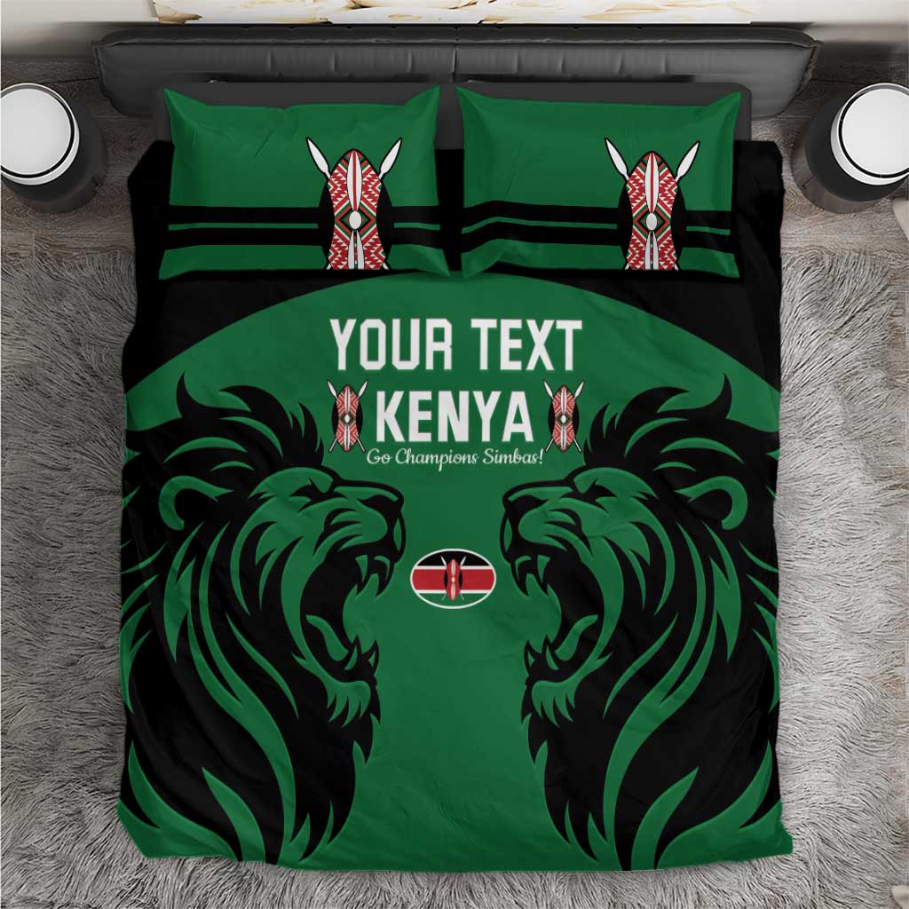 Custom Kenya Rugby Bedding Set 2024 Go Champions Simbas - Green