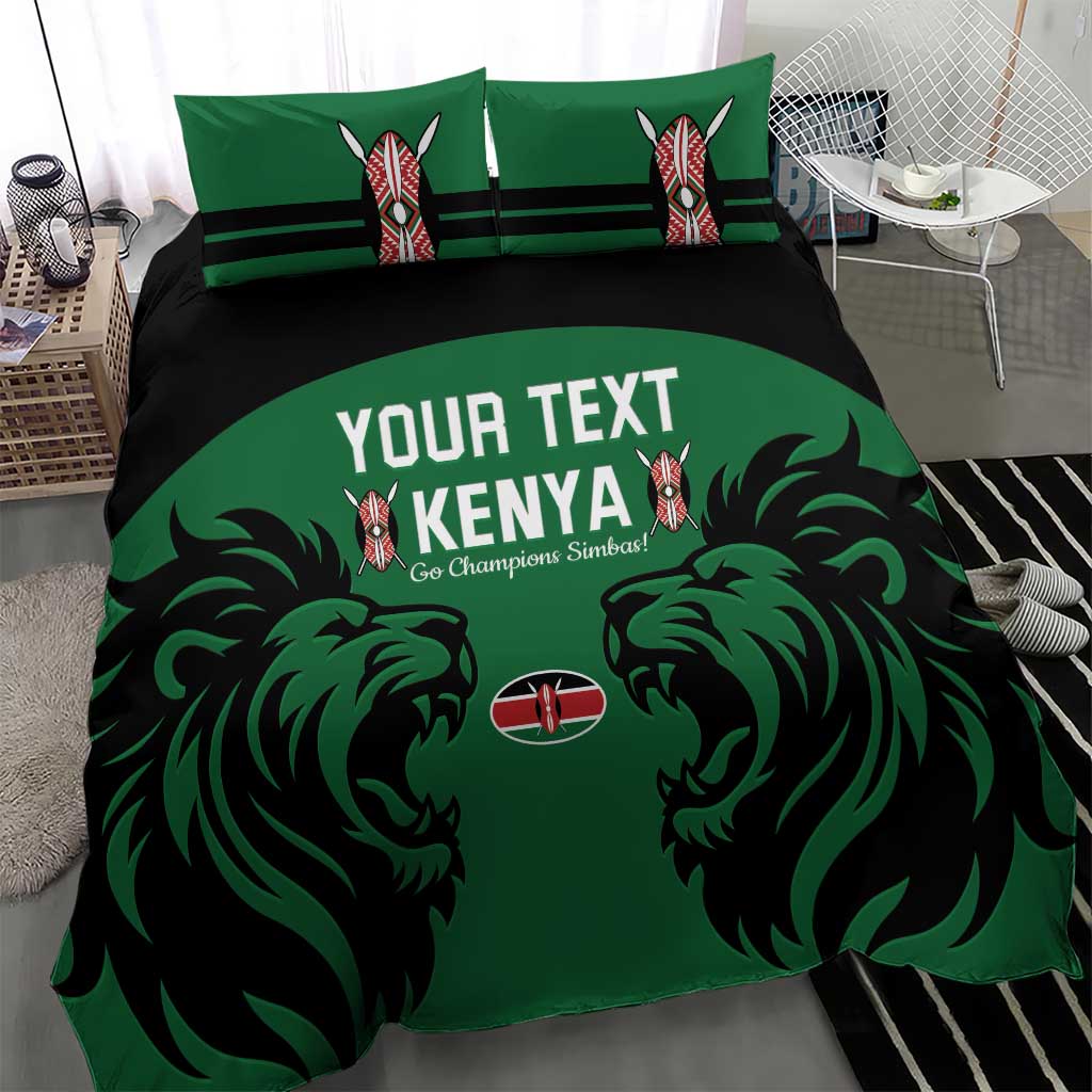 Custom Kenya Rugby Bedding Set 2024 Go Champions Simbas - Green