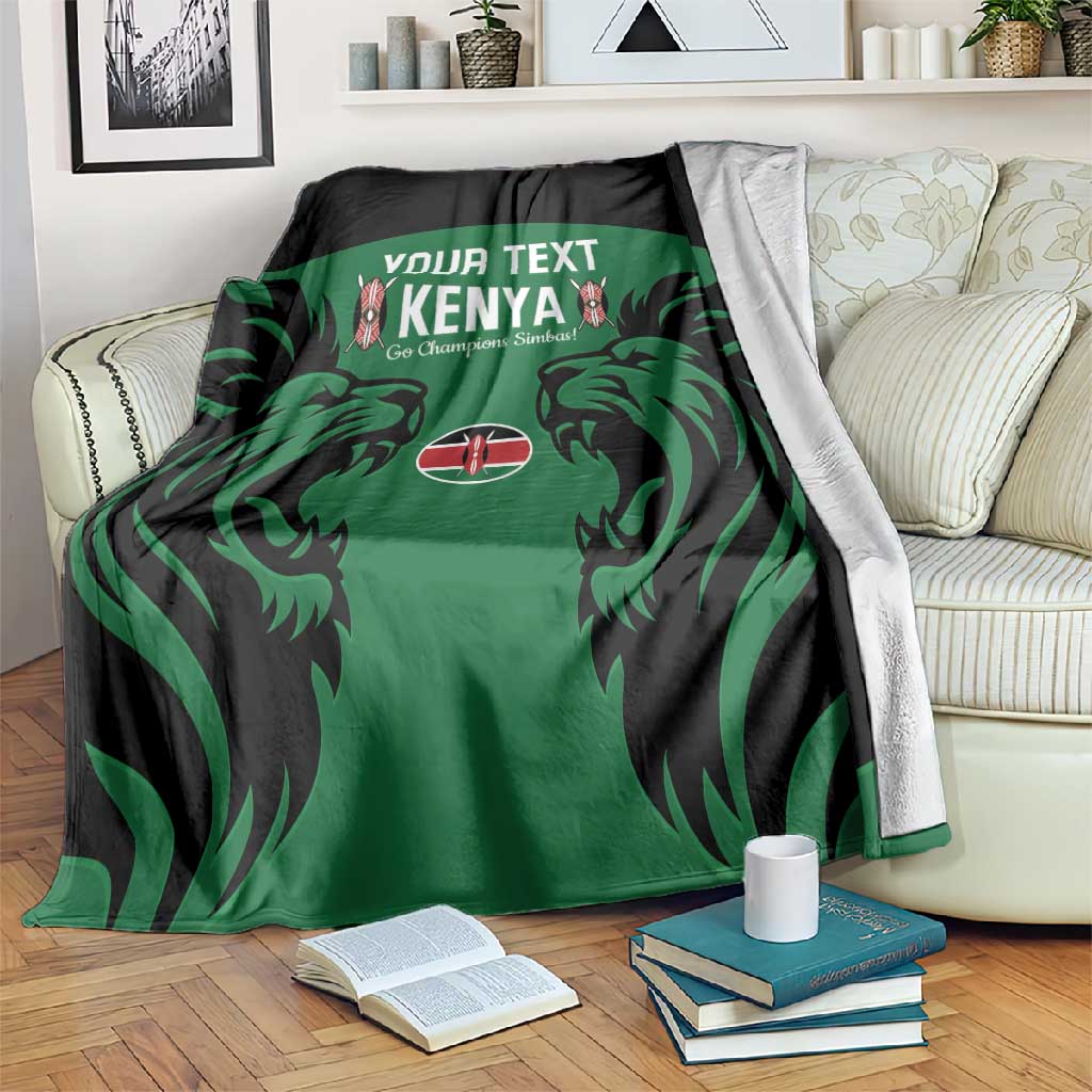 Custom Kenya Rugby Blanket 2024 Go Champions Simbas - Green