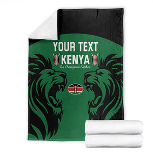 Custom Kenya Rugby Blanket 2024 Go Champions Simbas - Green