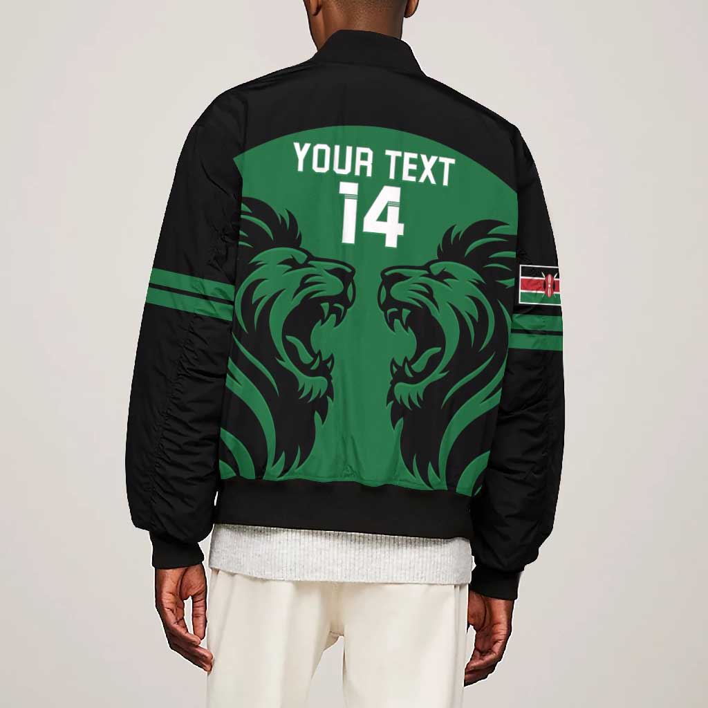 Custom Kenya Rugby Bomber Jacket 2024 Go Champions Simbas - Green