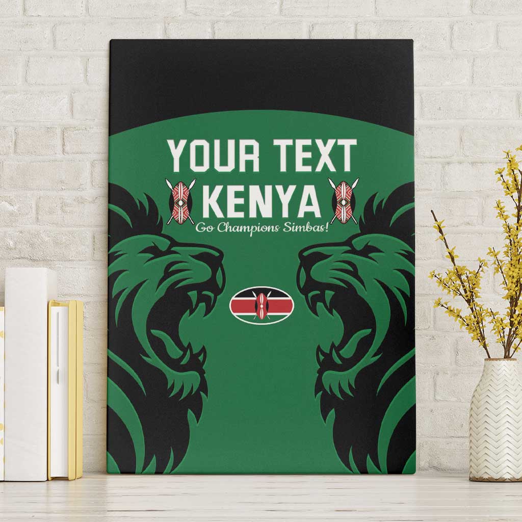 Custom Kenya Rugby Canvas Wall Art 2024 Go Champions Simbas - Green