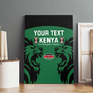 Custom Kenya Rugby Canvas Wall Art 2024 Go Champions Simbas - Green