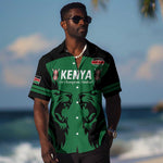 Custom Kenya Rugby Hawaiian Shirt 2024 Go Champions Simbas - Green