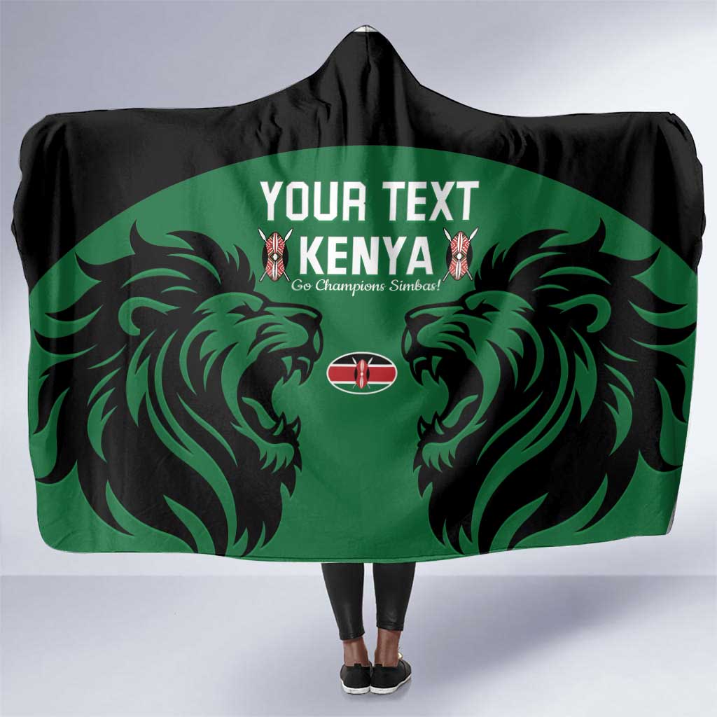 Custom Kenya Rugby Hooded Blanket 2024 Go Champions Simbas - Green