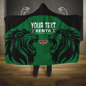 Custom Kenya Rugby Hooded Blanket 2024 Go Champions Simbas - Green