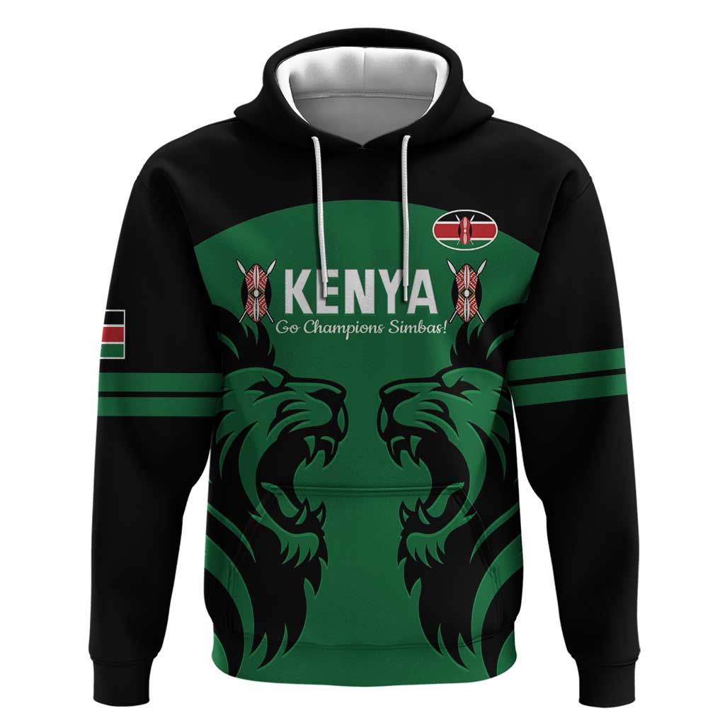 Custom Kenya Rugby Hoodie 2024 Go Champions Simbas - Green