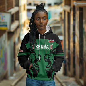 Custom Kenya Rugby Hoodie 2024 Go Champions Simbas - Green