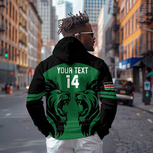 Custom Kenya Rugby Hoodie 2024 Go Champions Simbas - Green