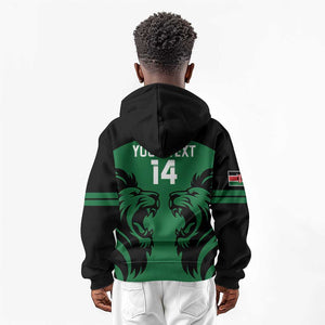 Custom Kenya Rugby Kid Hoodie 2024 Go Champions Simbas - Green