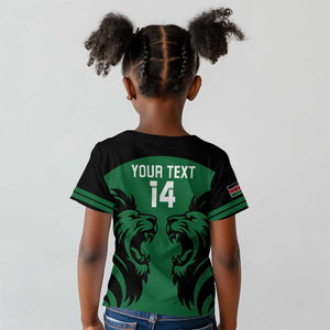 Custom Kenya Rugby Kid T shirt 2024 Go Champions Simbas - Green