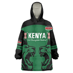 Custom Kenya Rugby KId Wearable Blanket Hoodie 2024 Go Champions Simbas - Green