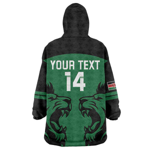 Custom Kenya Rugby KId Wearable Blanket Hoodie 2024 Go Champions Simbas - Green