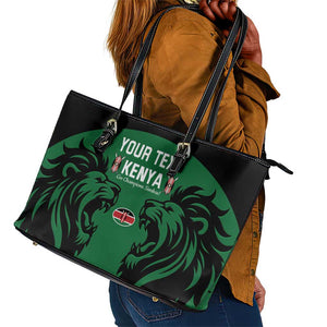 Custom Kenya Rugby Leather Tote Bag 2024 Go Champions Simbas - Green