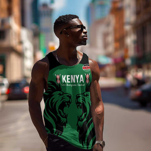 Custom Kenya Rugby Men Tank Top 2024 Go Champions Simbas - Green