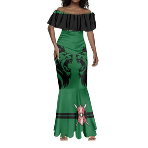 Custom Kenya Rugby Mermaid Dress 2024 Go Champions Simbas - Green