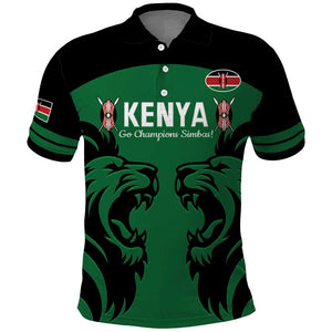 Custom Kenya Rugby Polo Shirt 2024 Go Champions Simbas - Green