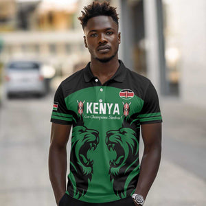 Custom Kenya Rugby Polo Shirt 2024 Go Champions Simbas - Green