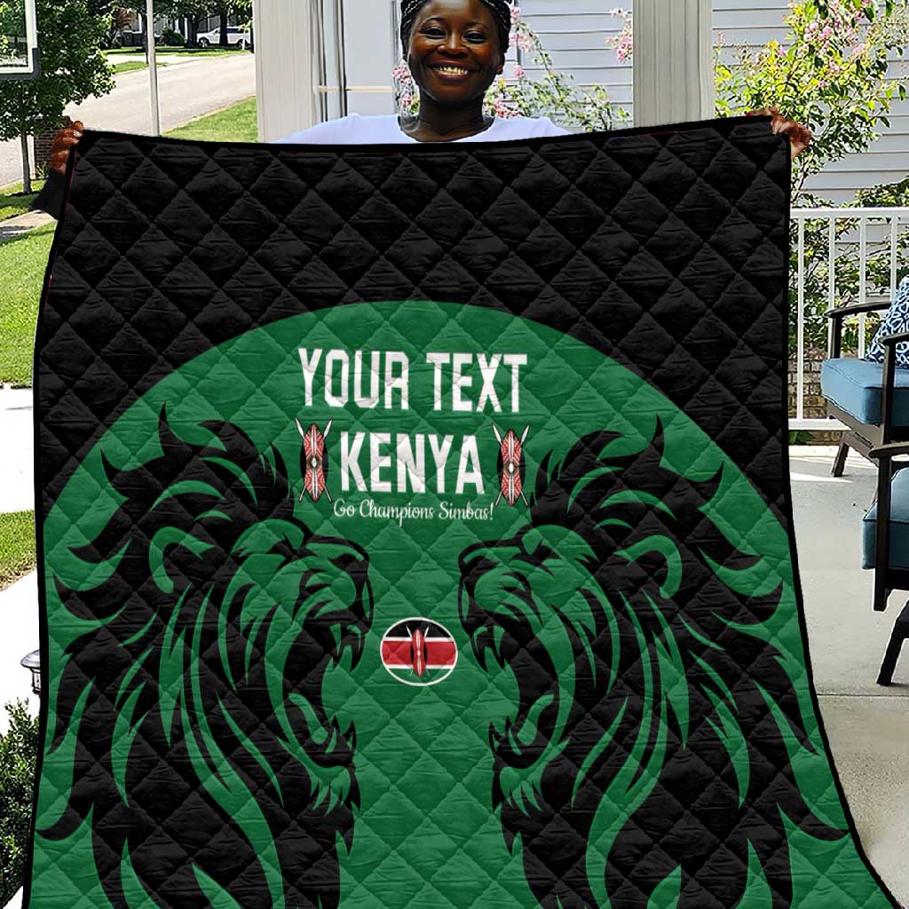 Custom Kenya Rugby Quilt 2024 Go Champions Simbas - Green