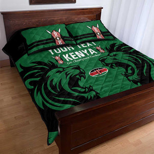 Custom Kenya Rugby Quilt Bed Set 2024 Go Champions Simbas - Green