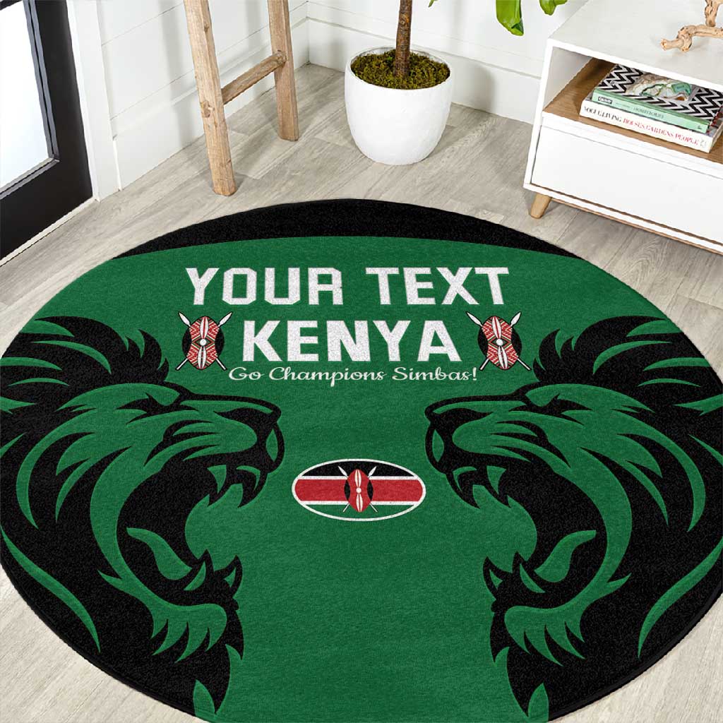 Custom Kenya Rugby Round Carpet 2024 Go Champions Simbas - Green