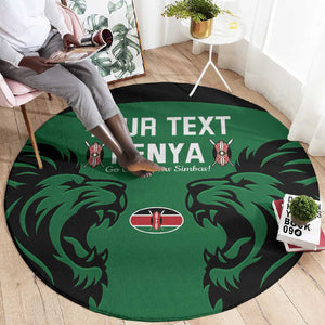 Custom Kenya Rugby Round Carpet 2024 Go Champions Simbas - Green