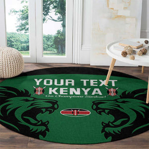 Custom Kenya Rugby Round Carpet 2024 Go Champions Simbas - Green