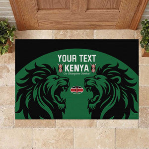 Custom Kenya Rugby Rubber Doormat 2024 Go Champions Simbas - Green