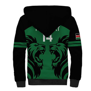 Custom Kenya Rugby Sherpa Hoodie 2024 Go Champions Simbas - Green