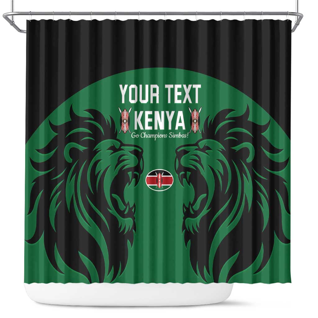 Custom Kenya Rugby Shower Curtain 2024 Go Champions Simbas - Green