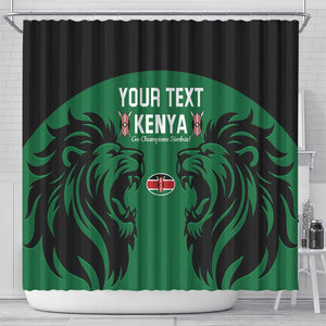 Custom Kenya Rugby Shower Curtain 2024 Go Champions Simbas - Green