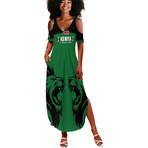 Custom Kenya Rugby Summer Maxi Dress 2024 Go Champions Simbas - Green