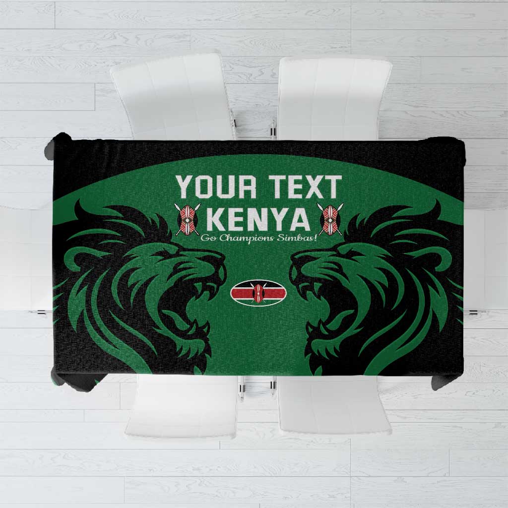 Custom Kenya Rugby Tablecloth 2024 Go Champions Simbas - Green