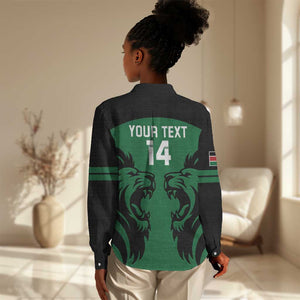 Custom Kenya Rugby Women Casual Shirt 2024 Go Champions Simbas - Green