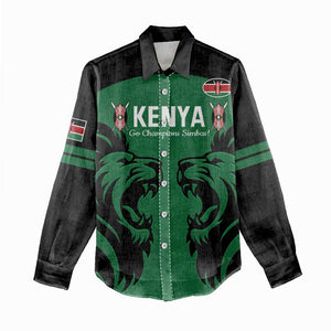 Custom Kenya Rugby Women Casual Shirt 2024 Go Champions Simbas - Green