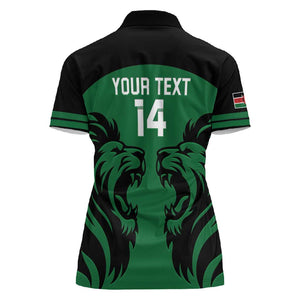 Custom Kenya Rugby Women Polo Shirt 2024 Go Champions Simbas - Green