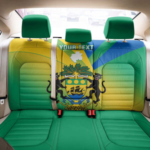 Presonalised Gabon Back Car Seat Cover Coat Of Arms With Flag Gradient Style