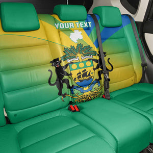 Presonalised Gabon Back Car Seat Cover Coat Of Arms With Flag Gradient Style