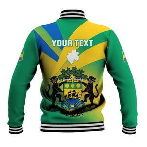 Presonalised Gabon Baseball Jacket Coat Of Arms With Flag Gradient Style LT14