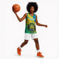 Presonalised Gabon Basketball Jersey Coat Of Arms With Flag Gradient Style LT14