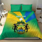 Presonalised Gabon Bedding Set Coat Of Arms With Flag Gradient Style