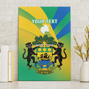 Presonalised Gabon Canvas Wall Art Coat Of Arms With Flag Gradient Style