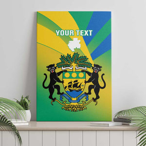 Presonalised Gabon Canvas Wall Art Coat Of Arms With Flag Gradient Style